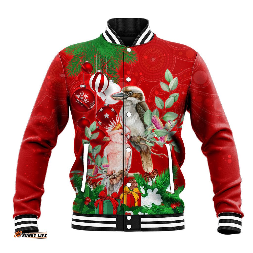 Kookaburra Lover Baseball Jacket Australia Koalaty Merry Christmas Aboriginal