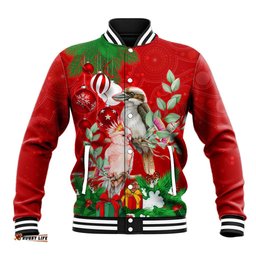 Kookaburra Lover Baseball Jacket Australia Koalaty Merry Christmas Aboriginal