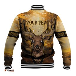 Personalised Deer Hunting Baseball Jacket Forest Vibes
