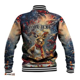 Personalised Kangaroo Chef Christmas in July Baseball Jacket