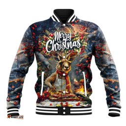Personalised Kangaroo Chef Christmas in July Baseball Jacket