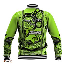 Sydney Thunder Cricket Baseball Jacket Happy Australia Day Aboriginal Art