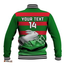 Custom Australia Day Rabbitohs Baseball Jacket NRL 2024 Sydney Opera House With Map
