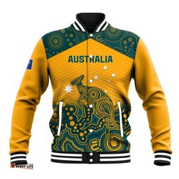 Custom Australia Rugby Baseball Jacket Wallabies Aboriginal Pattern
