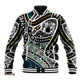 Aboriginal Lizzard Pattern Dot Art Baseball Jacket TS04