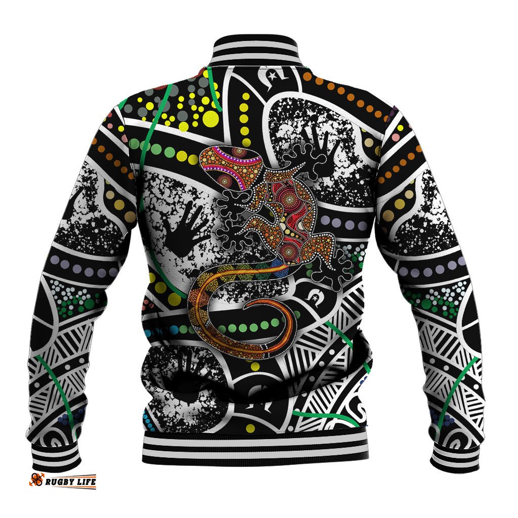 Aboriginal Lizzard Pattern Dot Art Baseball Jacket TS04