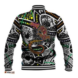Aboriginal Lizzard Pattern Dot Art Baseball Jacket TS04
