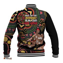 Australia Didgeridoo NAIDOC Week 2024 Baseball Jacket Keep The Fire Burning Blak Loud and Proud