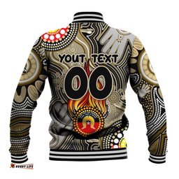 Personalised NAIDOC Week 2024 Collingwood Magpies Baseball Jacket Australian Aboriginal Hand Painting DT02