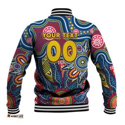 Personalised Lions NAIDOC Week 2024 Baseball Jacket Aussie Aboriginal Art DT02