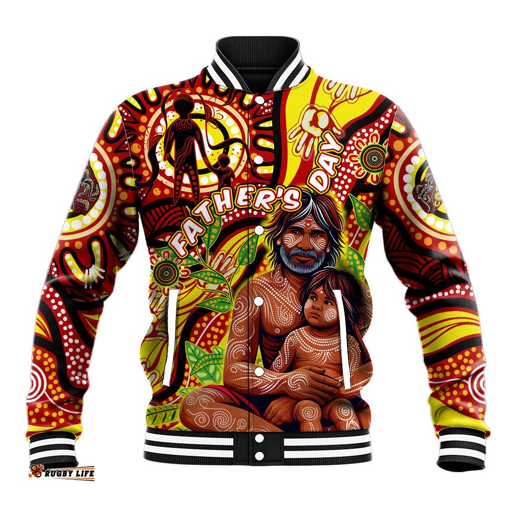 Custom Australia Father's Day Baseball Jacket Aboriginal Father and Son DT02