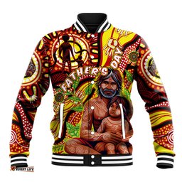 Custom Australia Father's Day Baseball Jacket Aboriginal Father and Son DT02