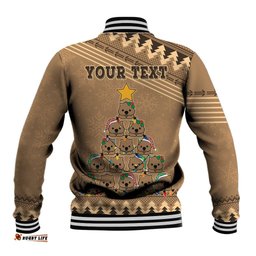 Personalised Wombat Christmas Tree Baseball Jacket Australia Merry Xmas Simple Style