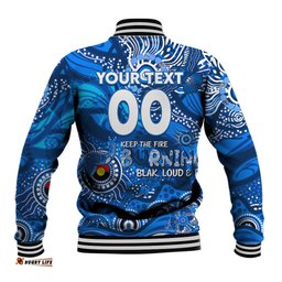 Custom NAIDOC Week 2024 Cats Baseball Jacket Aboriginal Animals Keep The Fire Burning DT02