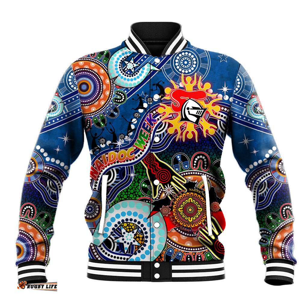 Personalised Knights NAIDOC Week 2024 Baseball Jacket Australia Aboriginal Dot Painting DT02