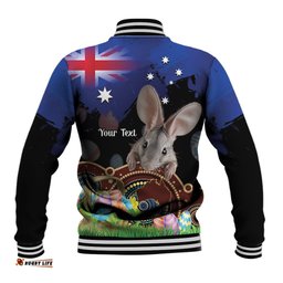 Personalised Australia Easter Day Baseball Jacket Aussie Bilby Aboriginal Art