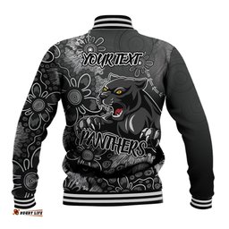 Personalised Panthers NAIDOC Week 2024 Baseball Jacket Aboriginal Fire Burning Sparks