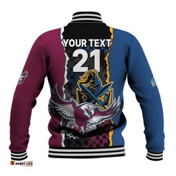 Titans and Manly Eagle Baseball Jacket Rugby Together Sporty Style