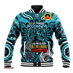 Custom Port Adelaide Power NAIDOC Week 2024 Baseball Jacket Mascot Football DT02