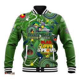 Personalised NAIDOC Week 2024 Raiders Baseball Jacket Australia Fire Burning DT02