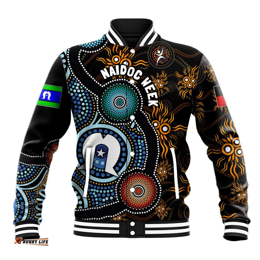 NAIDOC Week 2024 Aussie Aboriginal Baseball Jacket Sparks of Fire