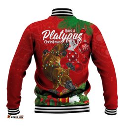 Platypus Lover Baseball Jacket Australia Merry Christmas Aboriginal