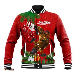 Platypus Lover Baseball Jacket Australia Merry Christmas Aboriginal