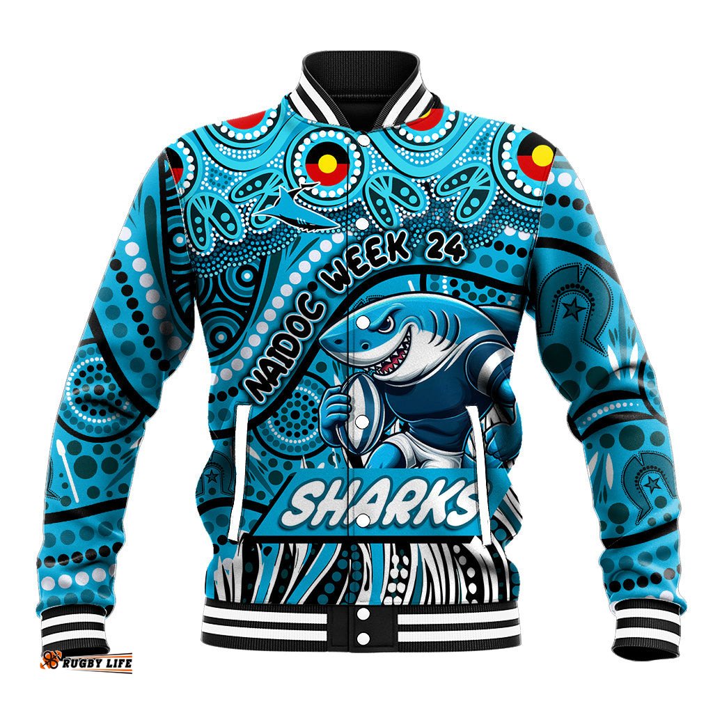 Custom Australia NAIDOC Week 2024 Baseball Jacket Sharks Mascot Keep The Fire Burning DT02