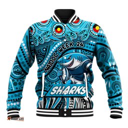 Custom Australia NAIDOC Week 2024 Baseball Jacket Sharks Mascot Keep The Fire Burning DT02