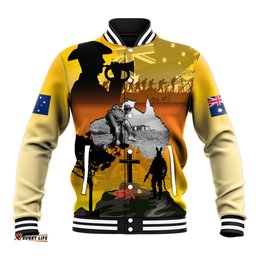 Australia ANZAC Day Baseball Jacket Gallipoli Lest We Forget