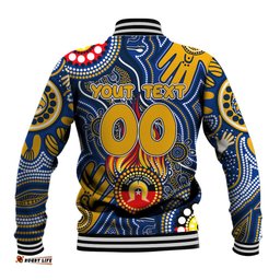 Personalised NAIDOC Week 2024 West Coast Eagles Baseball Jacket Australian Aboriginal Hand Painting DT02