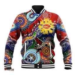 Custom NAIDOC Week 2024 Gold Coast Suns Baseball Jacket Australia Aboriginal Dot Painting DT02