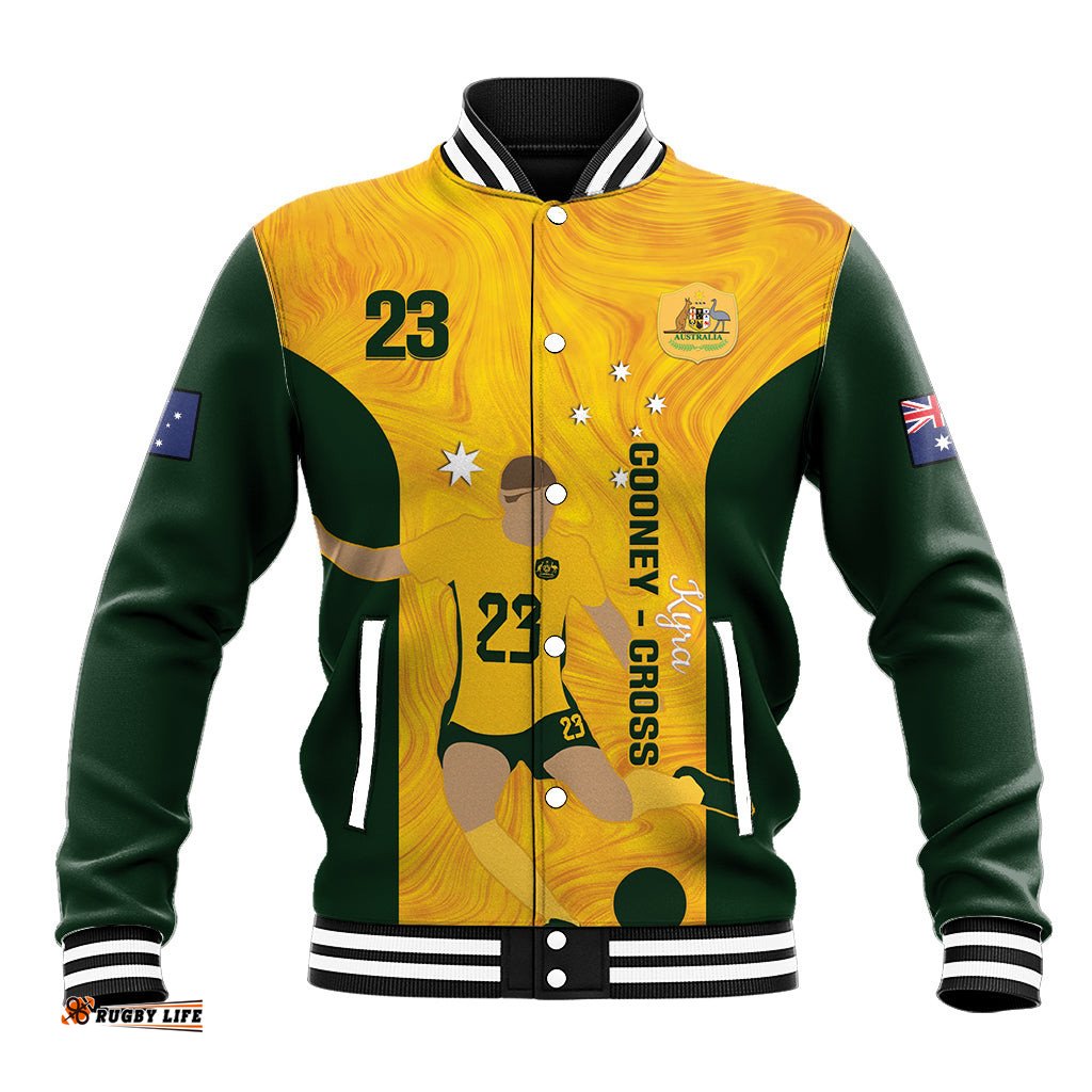 Australia Soccer Baseball Jacket Cooney Cross Matildas Gold Version