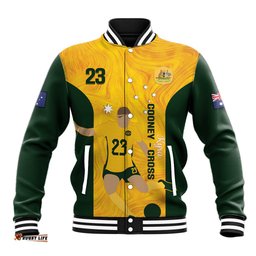 Australia Soccer Baseball Jacket Cooney Cross Matildas Gold Version
