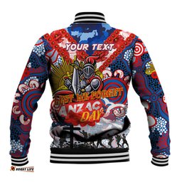 Personalised Knights ANZAC Day Baseball Jacket Aboriginal Rising Sun DT02