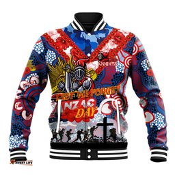 Personalised Knights ANZAC Day Baseball Jacket Aboriginal Rising Sun DT02