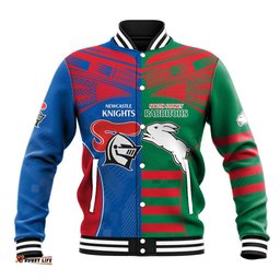 Custom Knights and Rabbitohs Rugby Baseball Jacket Sporty Style