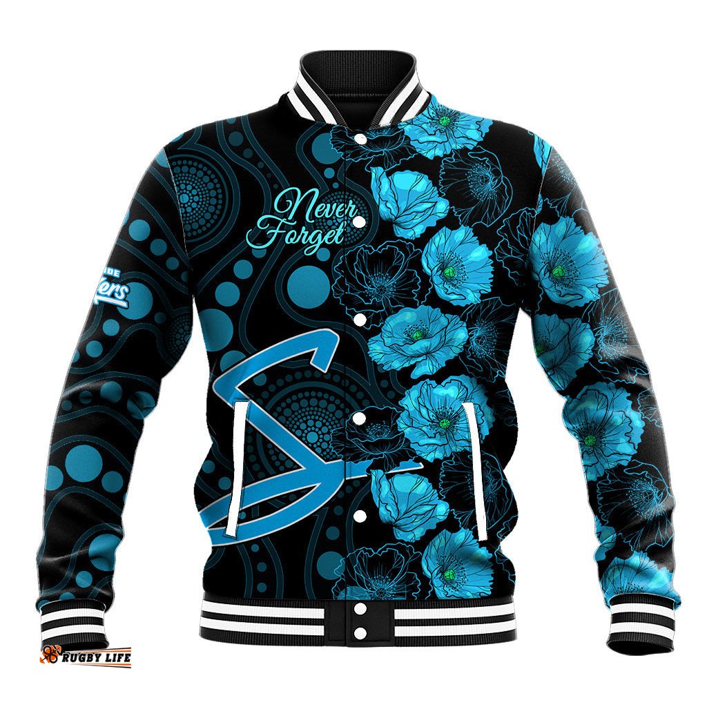 Strikers Cricket Never Forget Custom Baseball Jacket ANZAC Day with Poppy Aboriginal