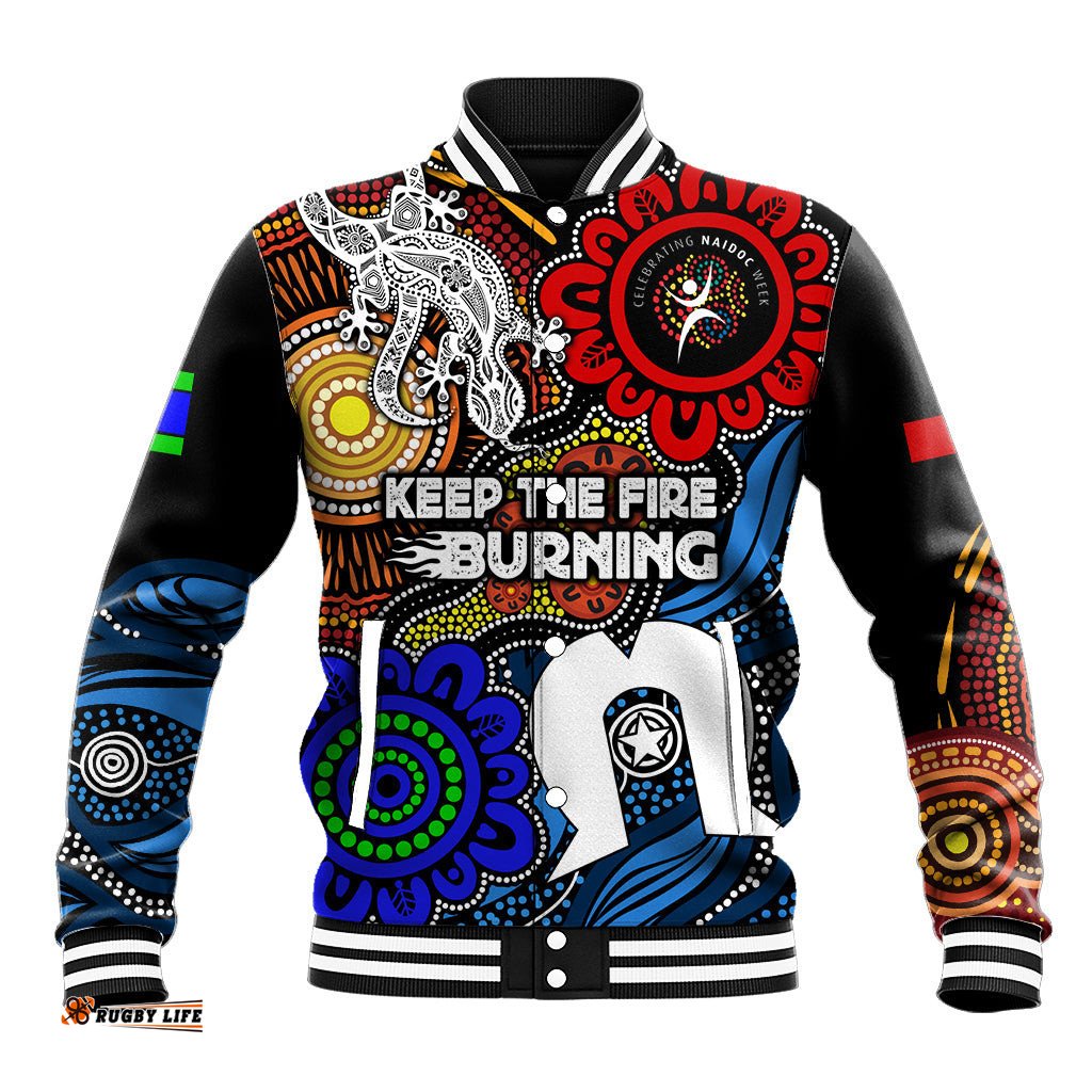 NAIDOC Week 2024 Indigenous Baseball Jacket Keep The Fire Burning