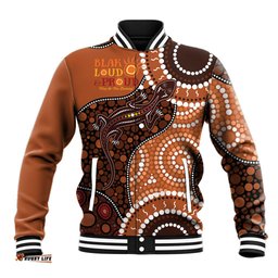 Lizard NAIDOC 2024 Baseball Jacket Aboriginal Art Style