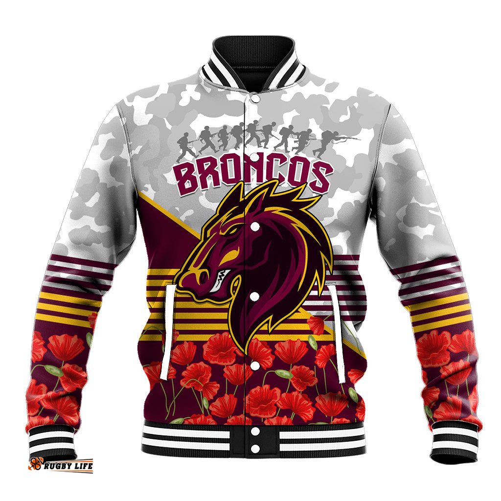 Broncos Rugby ANZAC Day 2024 Baseball Jacket Camouflage Style