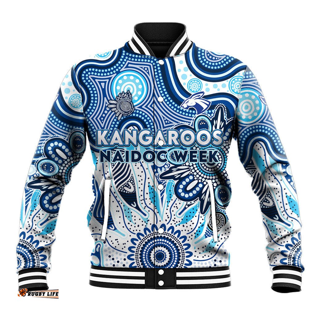 Personalised Kangaroos NAIDOC Week 2024 Baseball Jacket Aussie Aboriginal Art DT02