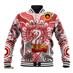 Custom Sydney Swans NAIDOC Week 2024 Baseball Jacket Mascot Football DT02