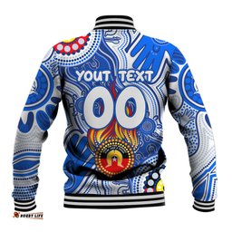 Personalised NAIDOC Week 2024 Melbourne Demons Baseball Jacket Australian Aboriginal Hand Painting DT02