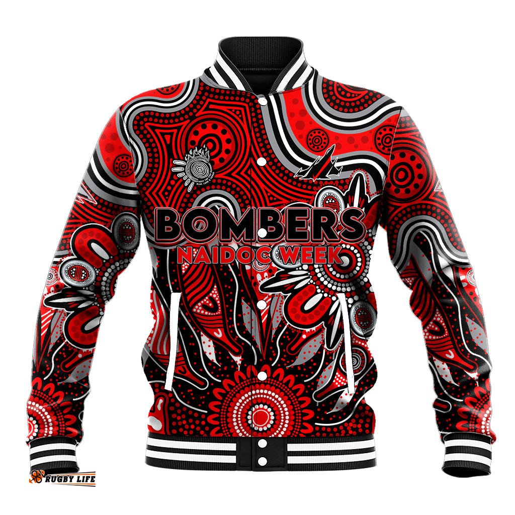 Personalised Bombers NAIDOC Week 2024 Baseball Jacket Aussie Aboriginal Art DT02