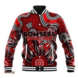 Personalised Bombers NAIDOC Week 2024 Baseball Jacket Aussie Aboriginal Art DT02