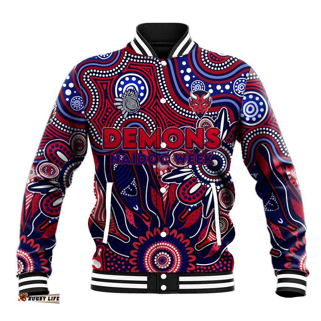 Personalised Demons NAIDOC Week 2024 Baseball Jacket Aussie Aboriginal Art DT02