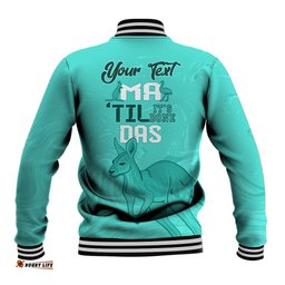 Personalised Matildas Australia Day Baseball Jacket Proud To Be Tillies Turquoise Version