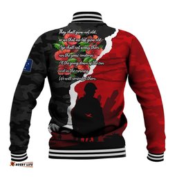 Anzac Day Camouflage Baseball Jacket Ode of Remembrance
