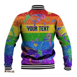 Sydney Mardi Gras Baseball Jacket Pride Rainbow Glitter Colorful Style